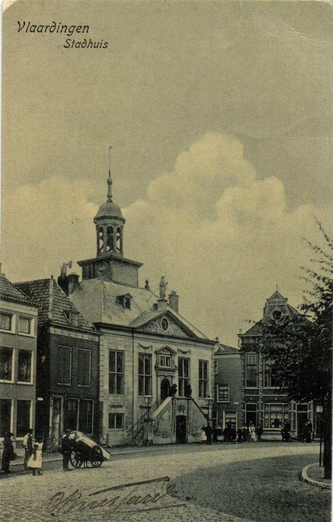 Vlaardingen, Stadhuis - gelopen, Ophalen of Verzenden, Voor 1920, Gelopen, Zuid-Holland