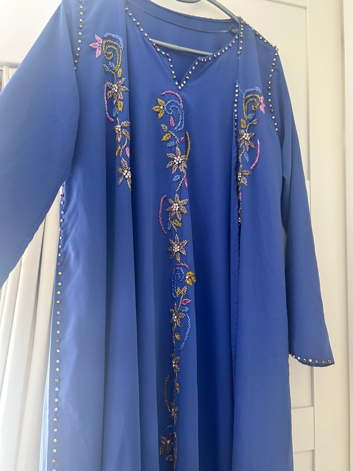 Luxe koningsblauwe kaftan caftan maat L, Ophalen of Verzenden, Zo goed als nieuw, Maat 38/40 (M), Overige typen