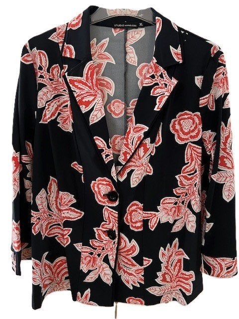 Studio Anneloes Blouse Jasje Zwart Koraal Wit XL, Studio Anneloes, Verzenden, Zwart, Maat 42/44 (L)