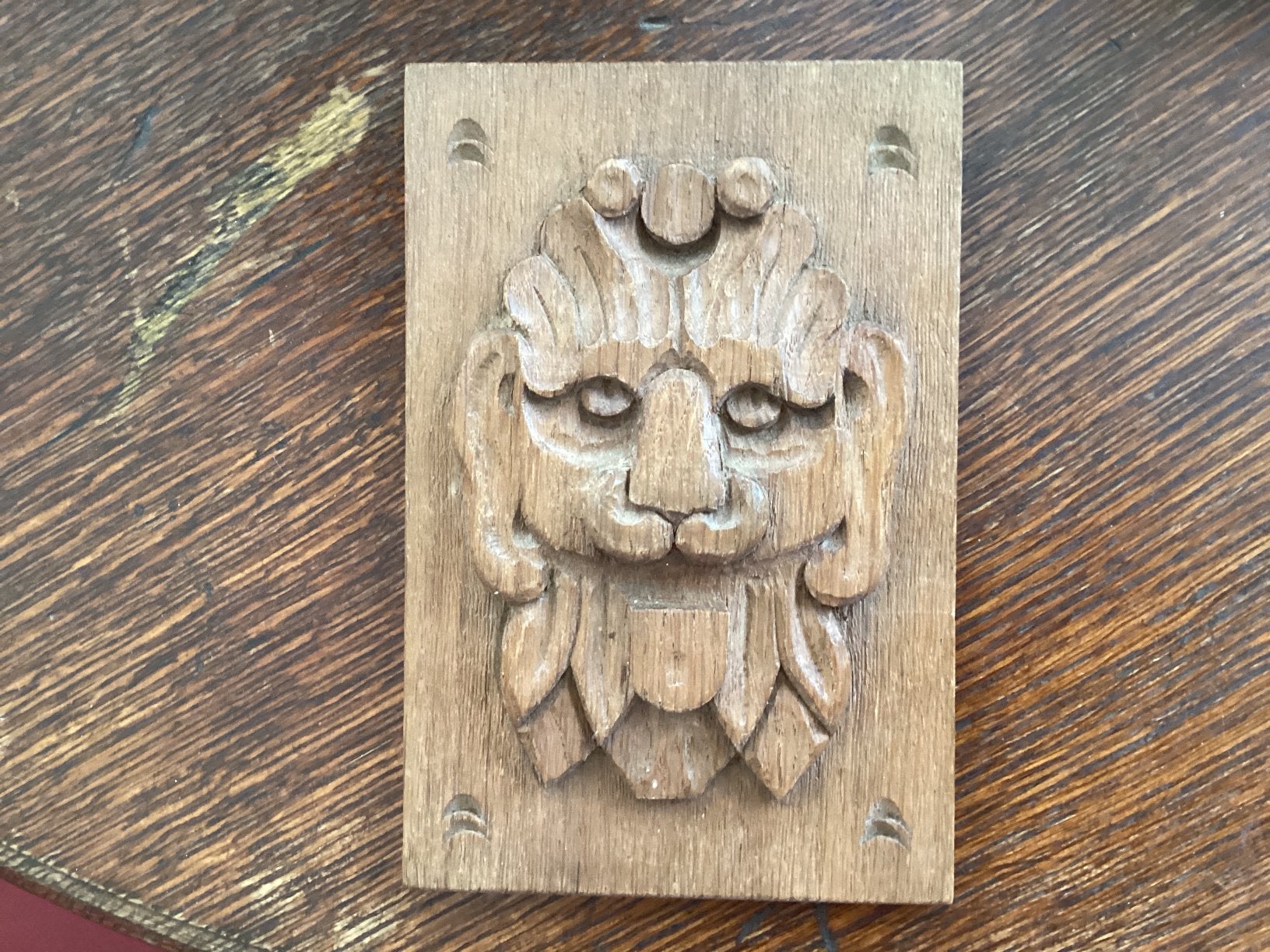 Leeuw houtsnijwerk // 18.5x12 cm, Ophalen of Verzenden