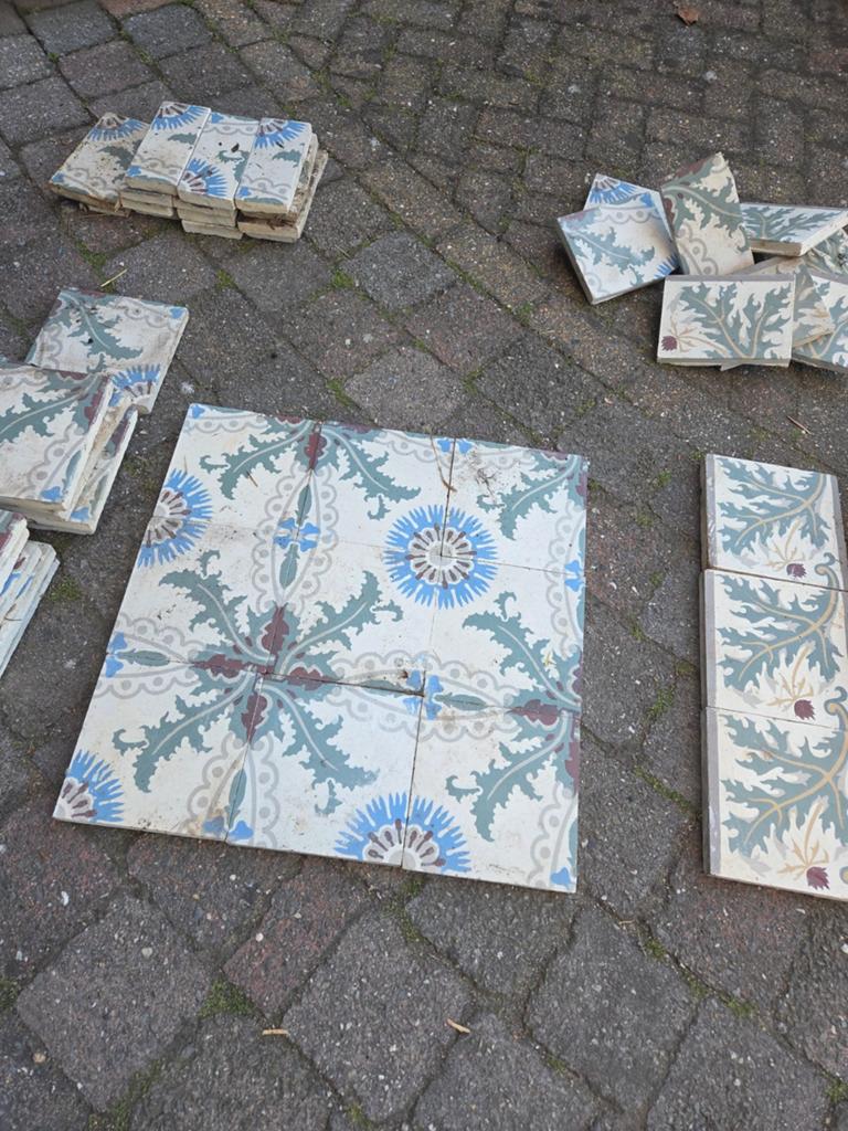 Antieke Portugese keramische tegels - 14x14 cm, 1,3 m2, Ophalen, Gebruikt, Keramiek, Overige typen