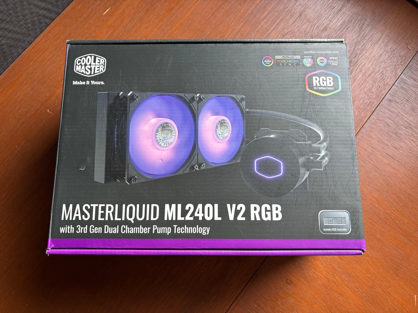 Cooler Master MasterLiquid ML240L V2 RGB, Computers en Software, Ophalen of Verzenden, Gebruikt, Waterkoeling