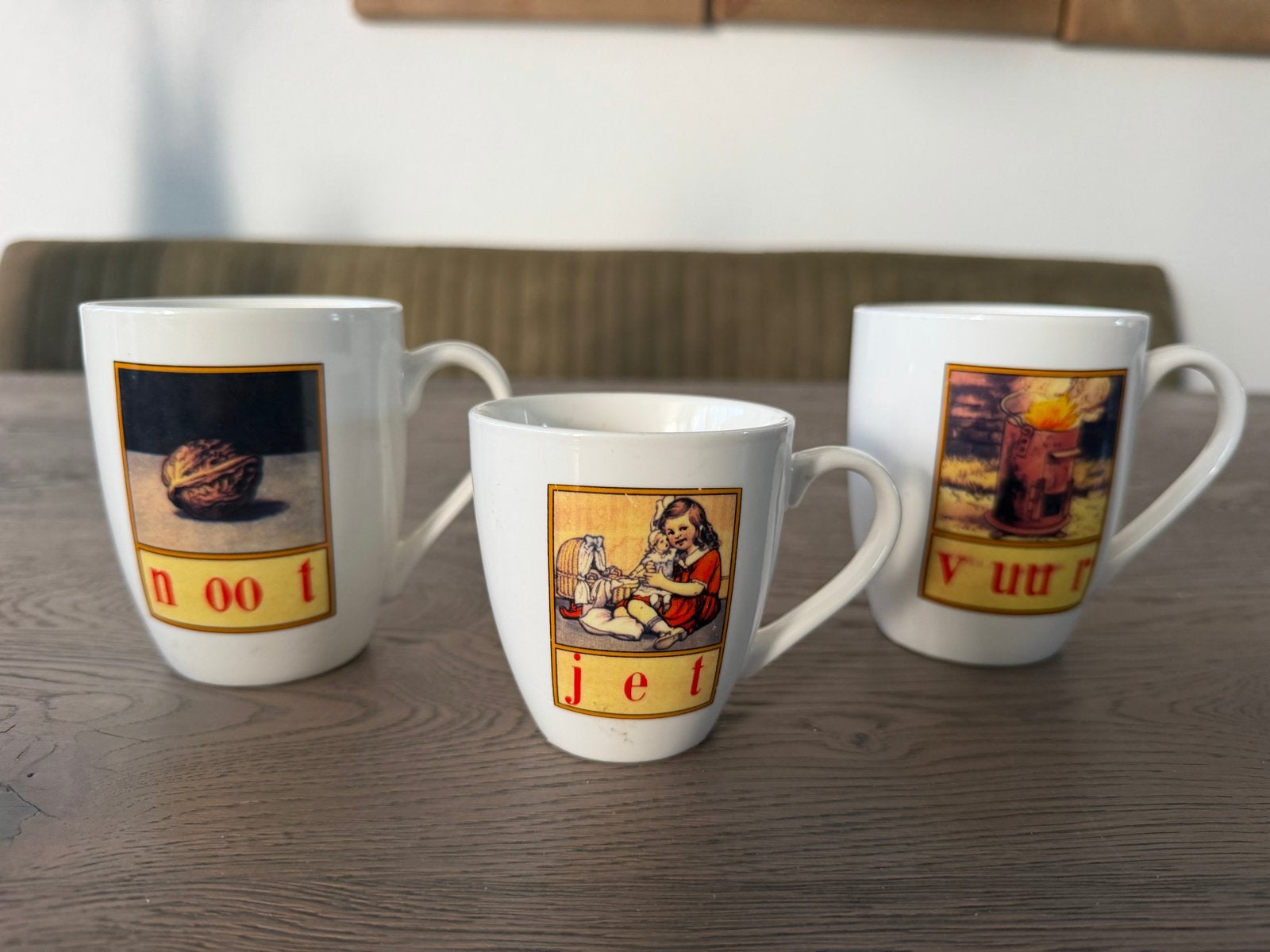 Vintage Jet by Ter Steege ABC-mokken (6 stuks), Keramiek, Vintage, Zo goed als nieuw, Jet by Ter Steege