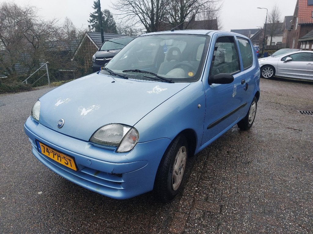 Fiat Seicento 1.1 2004 Blauw STUURBEKRACHTIGING, Voorwielaandrijving, Stof, Origineel Nederlands, Handgeschakeld