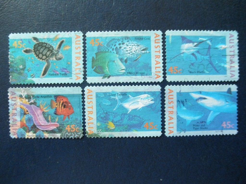 Postzegels Australië 1995 vissen koraal schildpad - cw. 2,40, Ophalen of Verzenden, Gestempeld