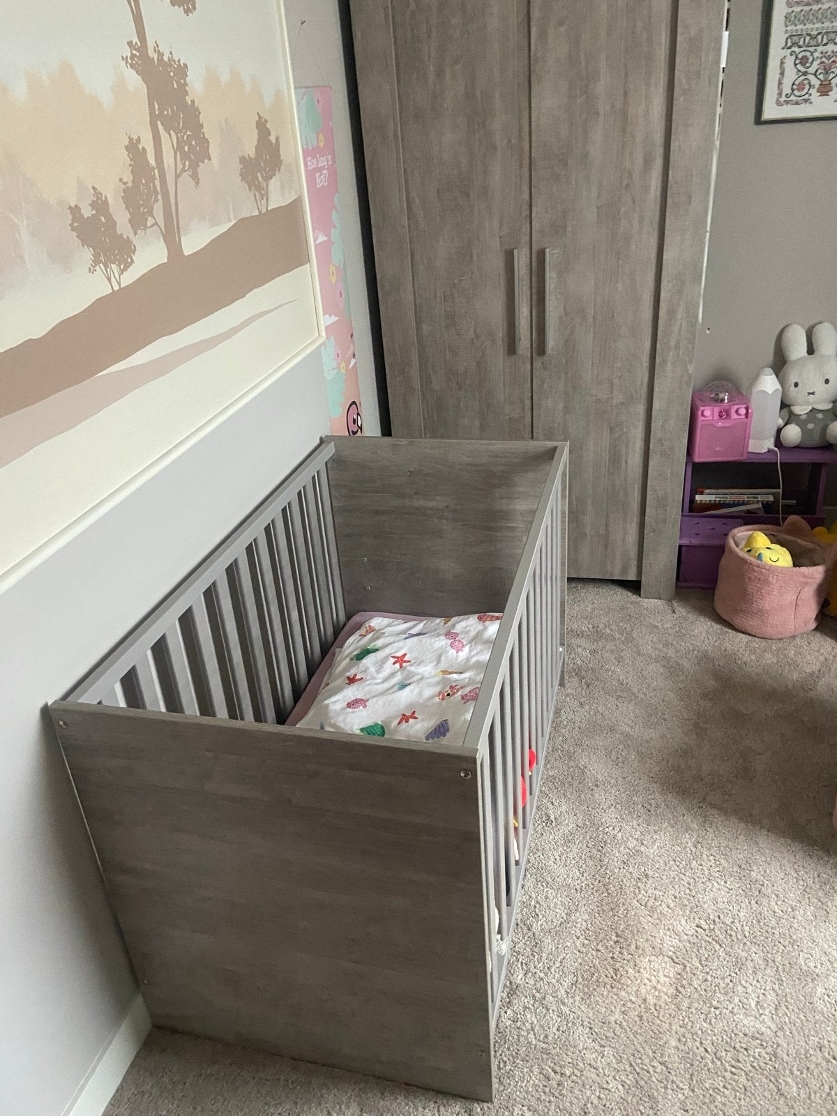 Complete babykamer taupe – Prenatal – €350, Ophalen, 70 tot 85 cm, 140 tot 160 cm, Zo goed als nieuw