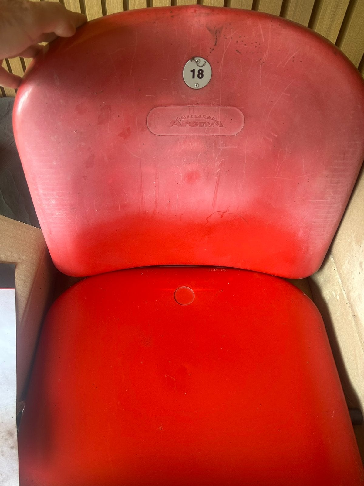 2x Ajax Arena orginele stadionstoelen, Maat XL, Ophalen of Verzenden, Nieuw, Overige typen