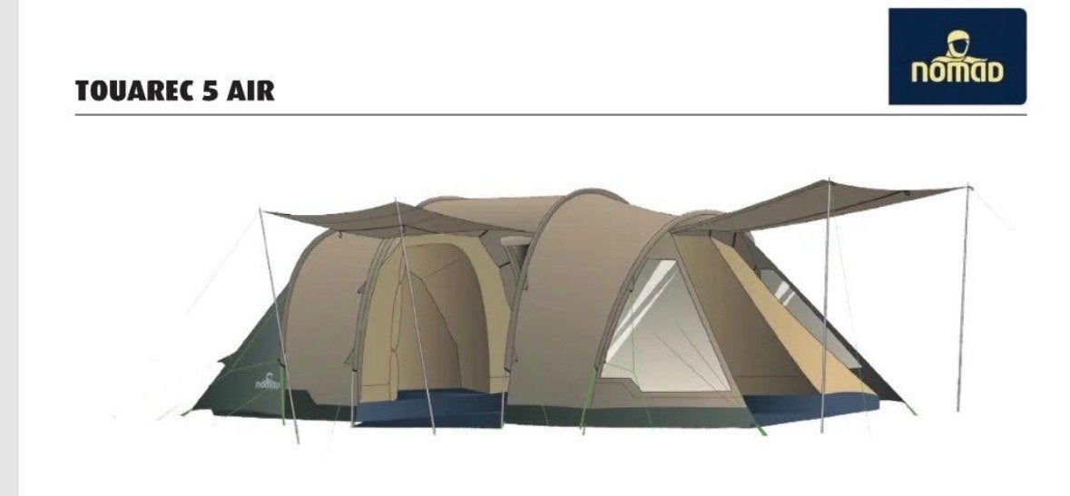 Nomad Touarec V tunneltent, Ophalen, Gebruikt, Tot en met 5