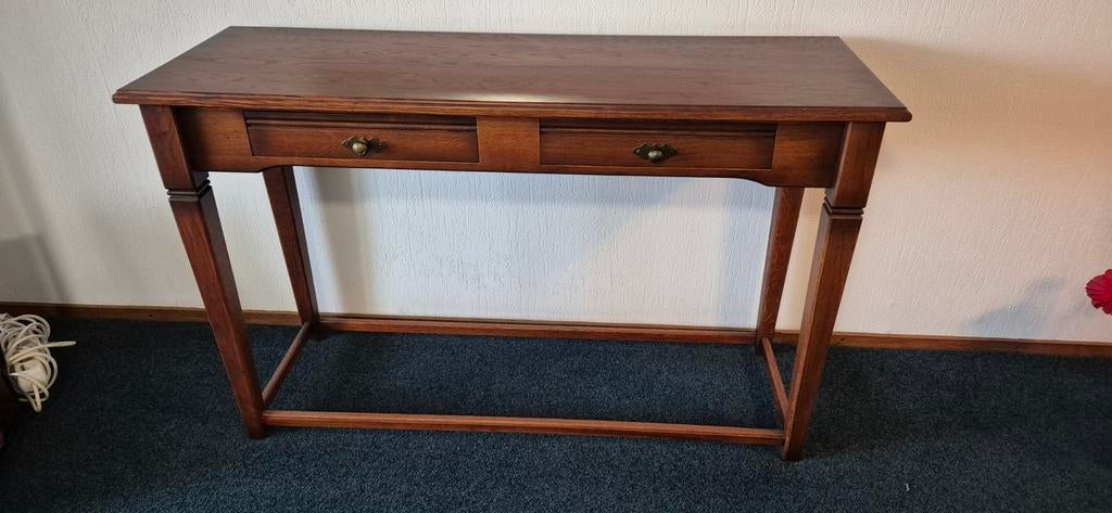 Eikenhouten sidetable met lades, Huis en Inrichting, Ophalen of Verzenden, 25 tot 50 cm, Rechthoekig, 100 tot 150 cm