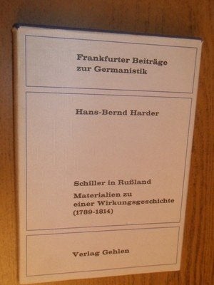 Schiller in Russland. Harder, Hans-Bernd, Boeken, Ophalen of Verzenden, Gelezen