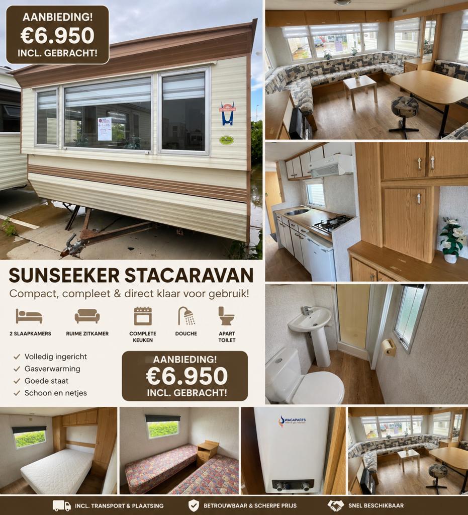 Nieuwstaat Sunseeker mallorca 350 x 9.50 / 2slk + Gebracht, Tot en met 4