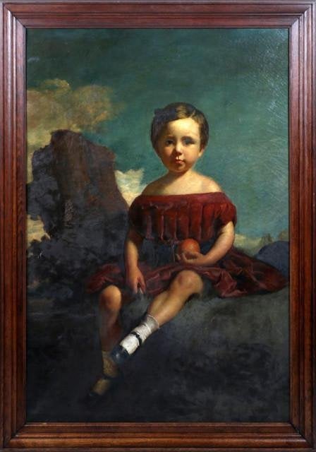 Mooi portretschilderij, Schotland, circa 1850, Ophalen, Doek, Portret of Personen, Olieverf
