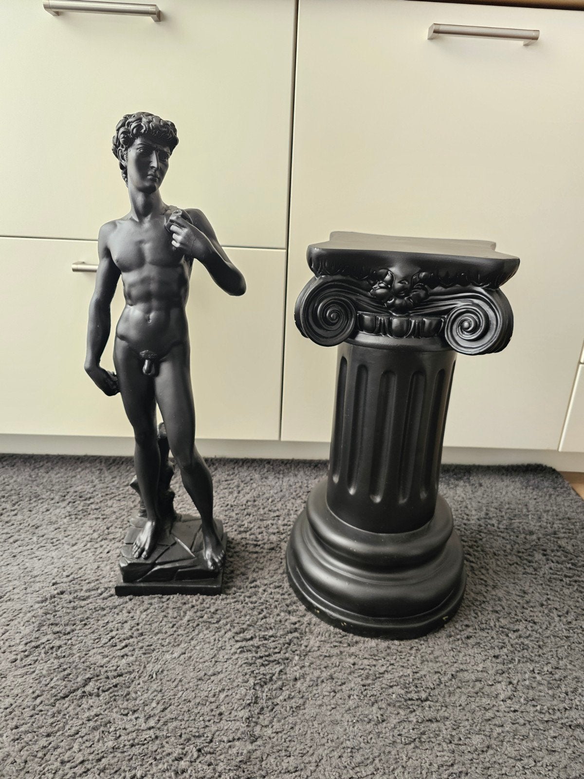 Zuil, gips zuil, beeld, mannenbeeld, beeld met zuil, Ophalen, Gebruikt