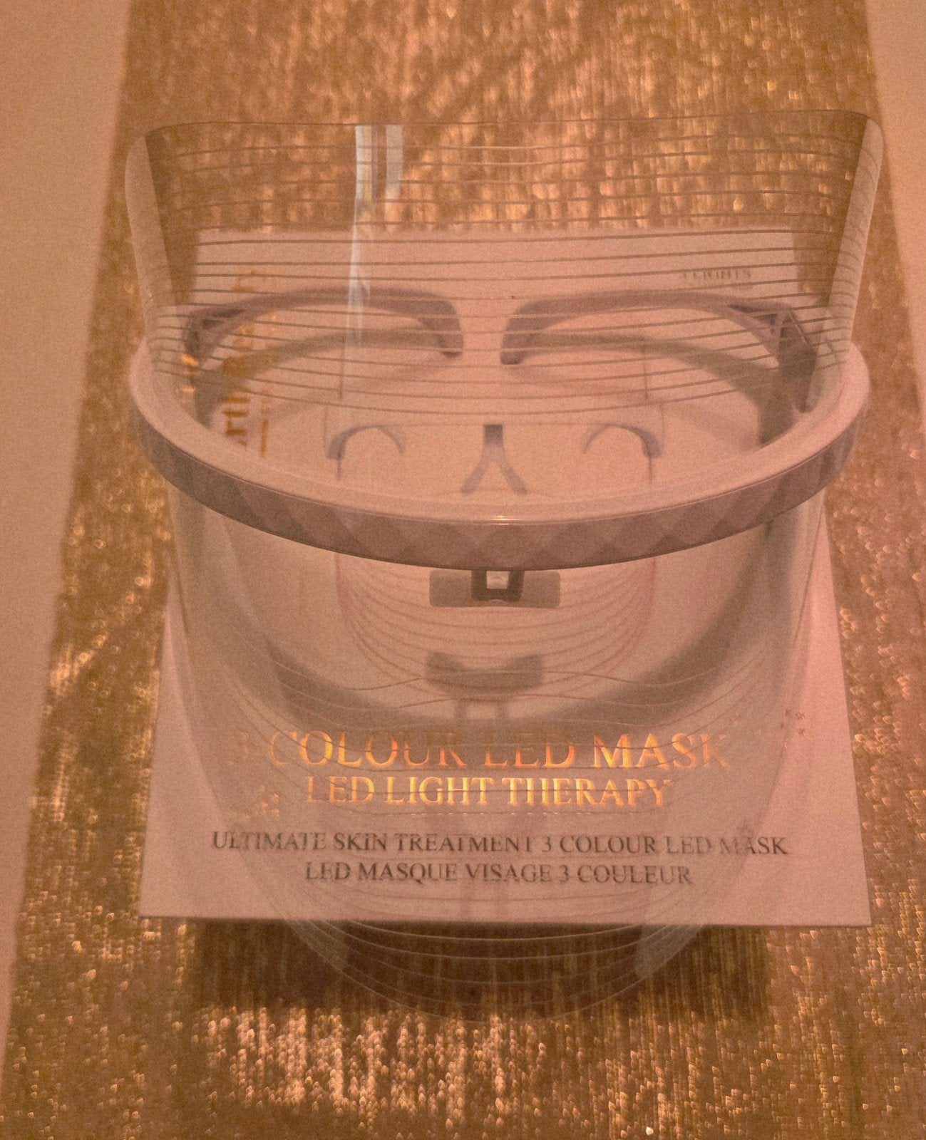 3 Kleuren LED Masker - Lichttherapie voor Huidverzorging, Ophalen of Verzenden, Zo goed als nieuw, Gehele gezicht, Verzorging