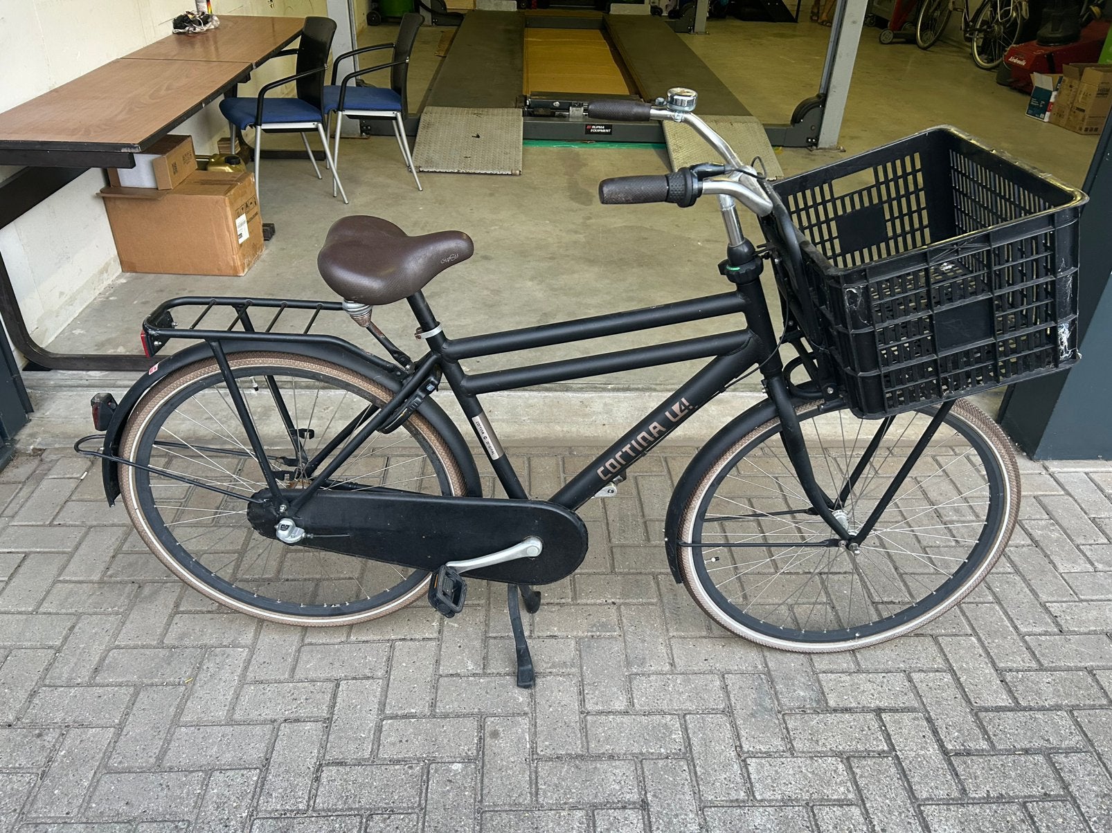 Cortina U4 Transportfiets - Mat Zwart - Gebruikt, Ophalen, Gebruikt, Terugtraprem, Versnellingen