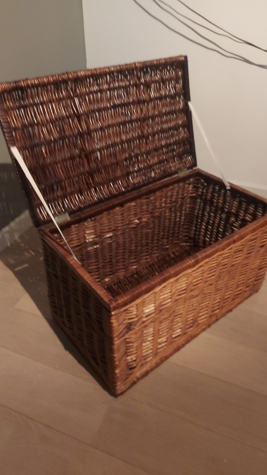 Grote rieten opbergkist met deksel, Ophalen, Overige materialen, Minder dan 50 cm, Gebruikt