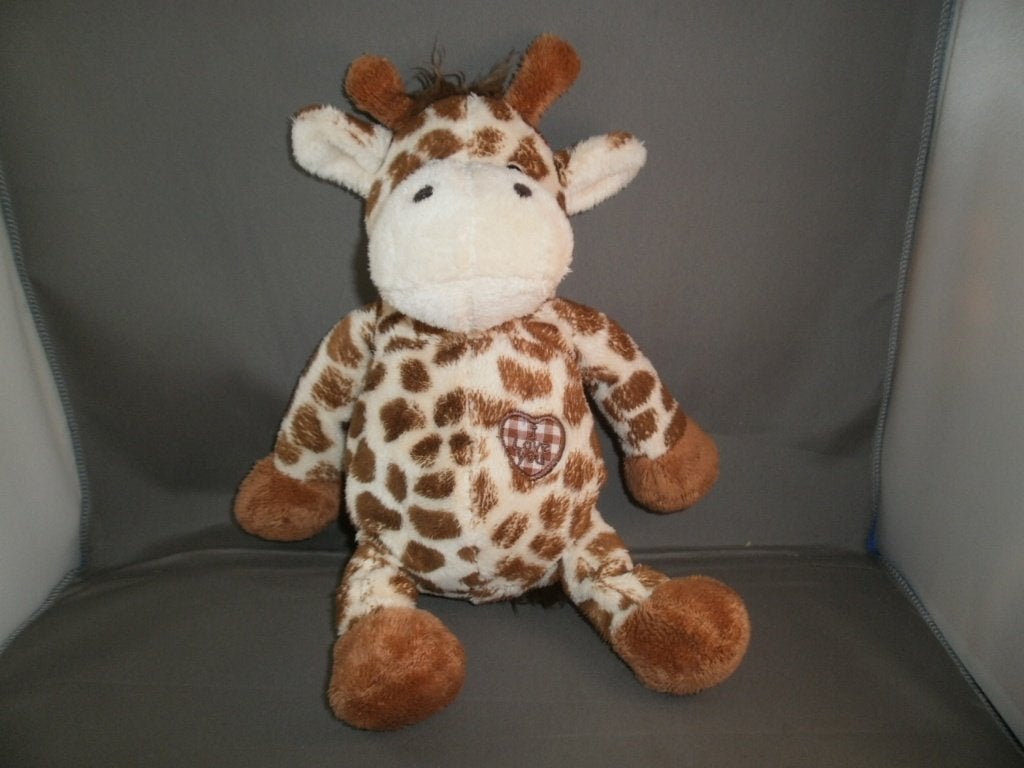 global pluche toys giraf crème bruin gevlekt hartje op borst, Overige merken, Giraf, Ophalen of Verzenden, Middelgroot (20 tot 80 cm)