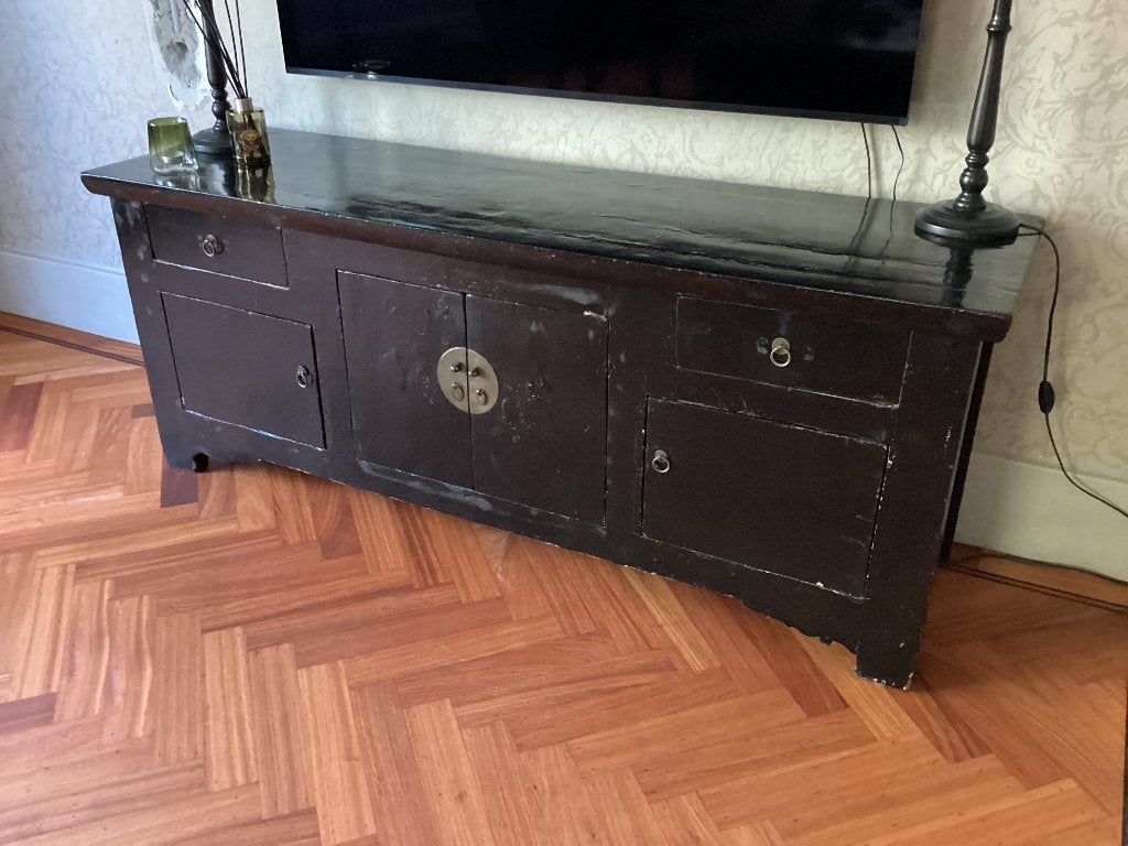 Oud chinees dressoir zwart, Antiek en Kunst, Antiek | Meubels | Kasten, Ophalen of Verzenden