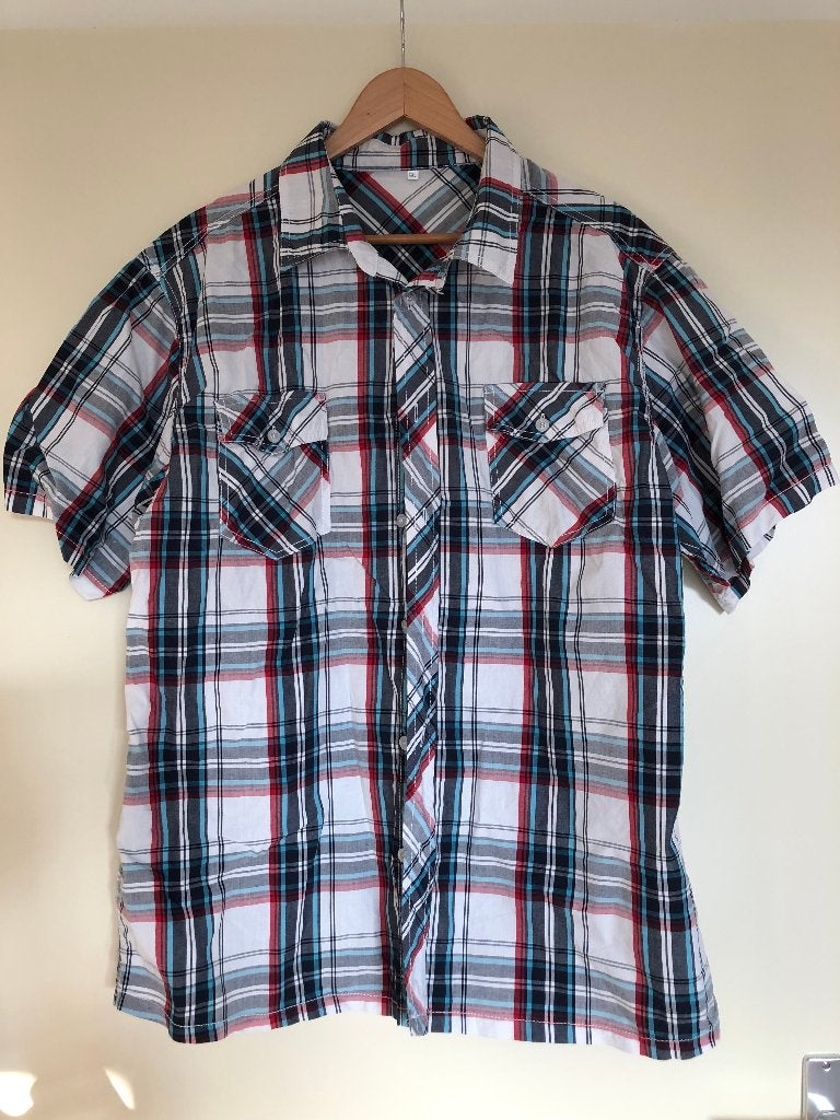 #10 Overhemd heren Zeeman, maat XXL, rood-wit-blauw, Blauw, Ophalen of Verzenden, Zo goed als nieuw, Overige halswijdtes