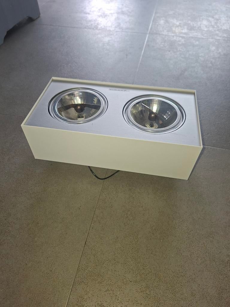 Philips Lirio Kubistische Plafondspot met 2 Halogeen Lampen, Halogeen, Gebruikt, Kubistisch, Metaal of Aluminium