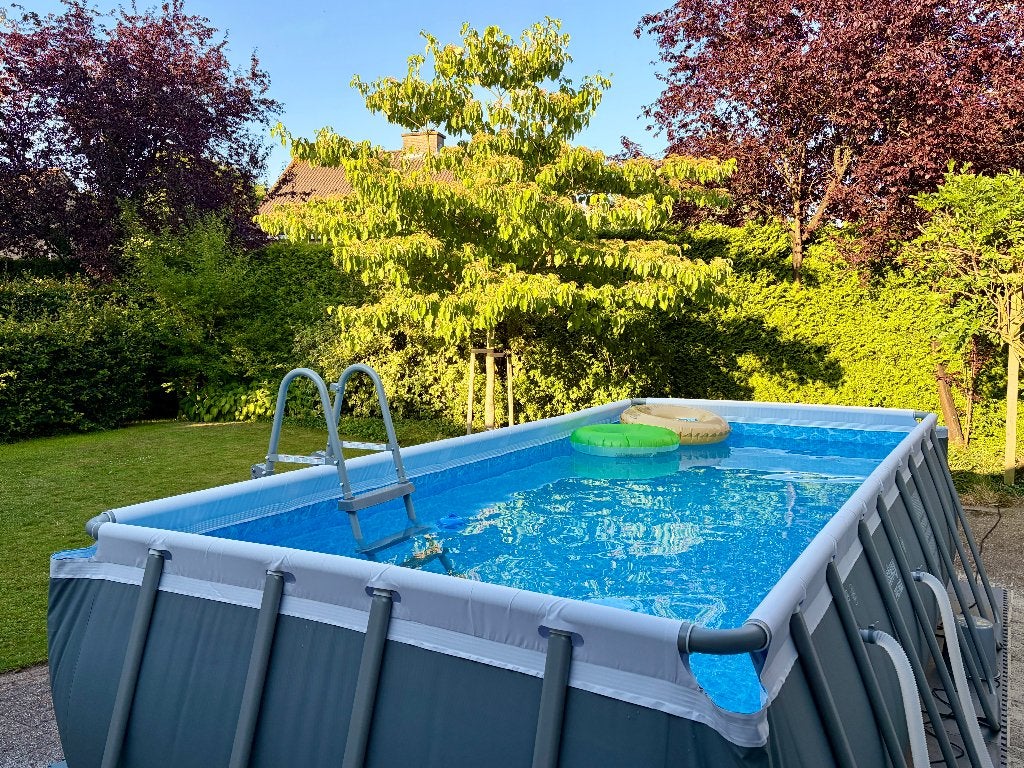 Bestway Opbouwzwembad 488 x 244 x 122 cm met alle toebehoren, 300 cm of meer, Zo goed als nieuw, Rechthoekig, Ophalen