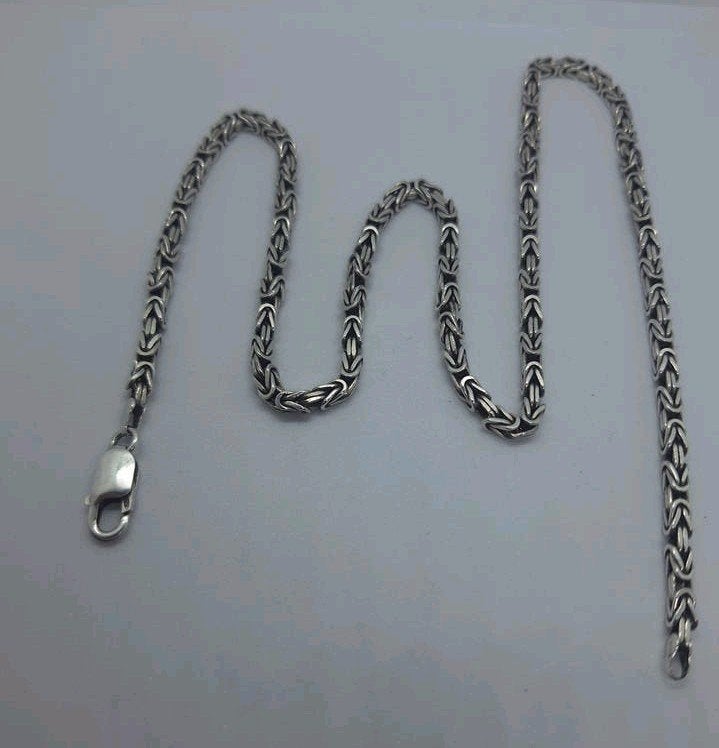 Koningsketting Zilver 925 - 56 cm, 3.5 mm breed, Sieraden, Tassen en Uiterlijk, Ophalen of Verzenden, Zo goed als nieuw, Zilver