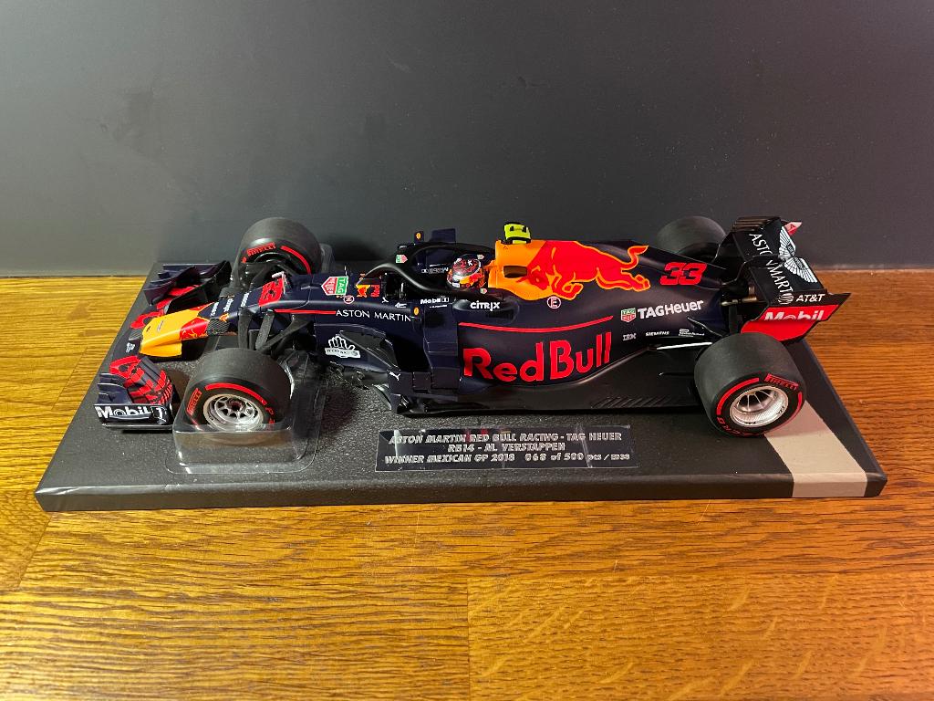 Max Verstappen Minichamps 1:18 RB14 GP Mexico 2018 Winner, Ophalen of Verzenden, Nieuw, Auto, MiniChamps