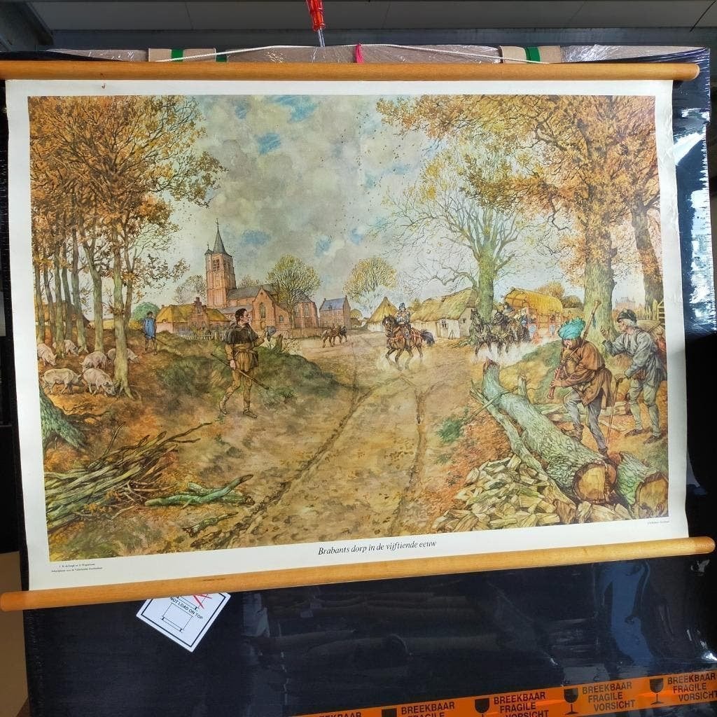 Oude landkaarten schoolkaart landkaart op linnen  Vintage, Boeken, Landkaart, 1800 tot 2000, Nederland, Ophalen