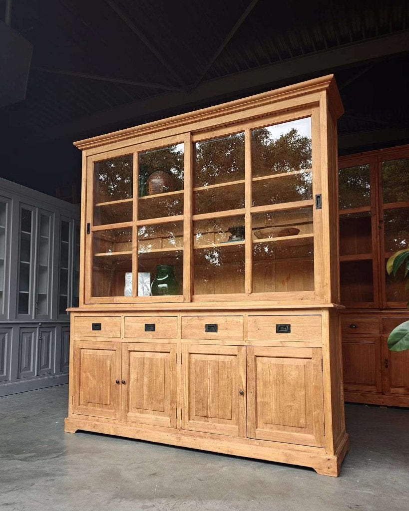 Prachtige teakhouten buffetkast | Teak servieskast #4552, Gebruikt, -, 200 cm of meer, -