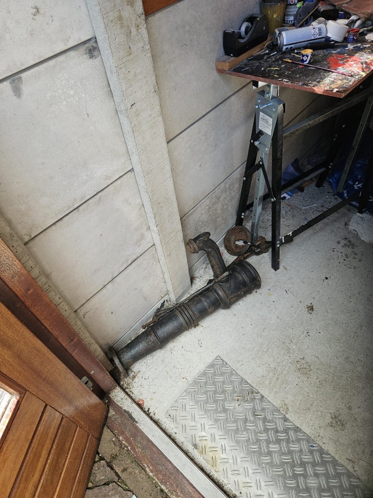 oude waterpomp, Ophalen, Gebruikt, Antenne