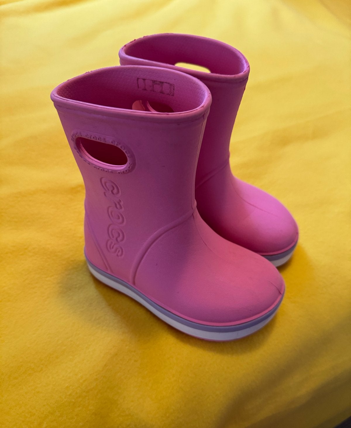 Roze Crocs regenlaarzen voor meisjes 8, Ophalen of Verzenden, Gebruikt, Meisje