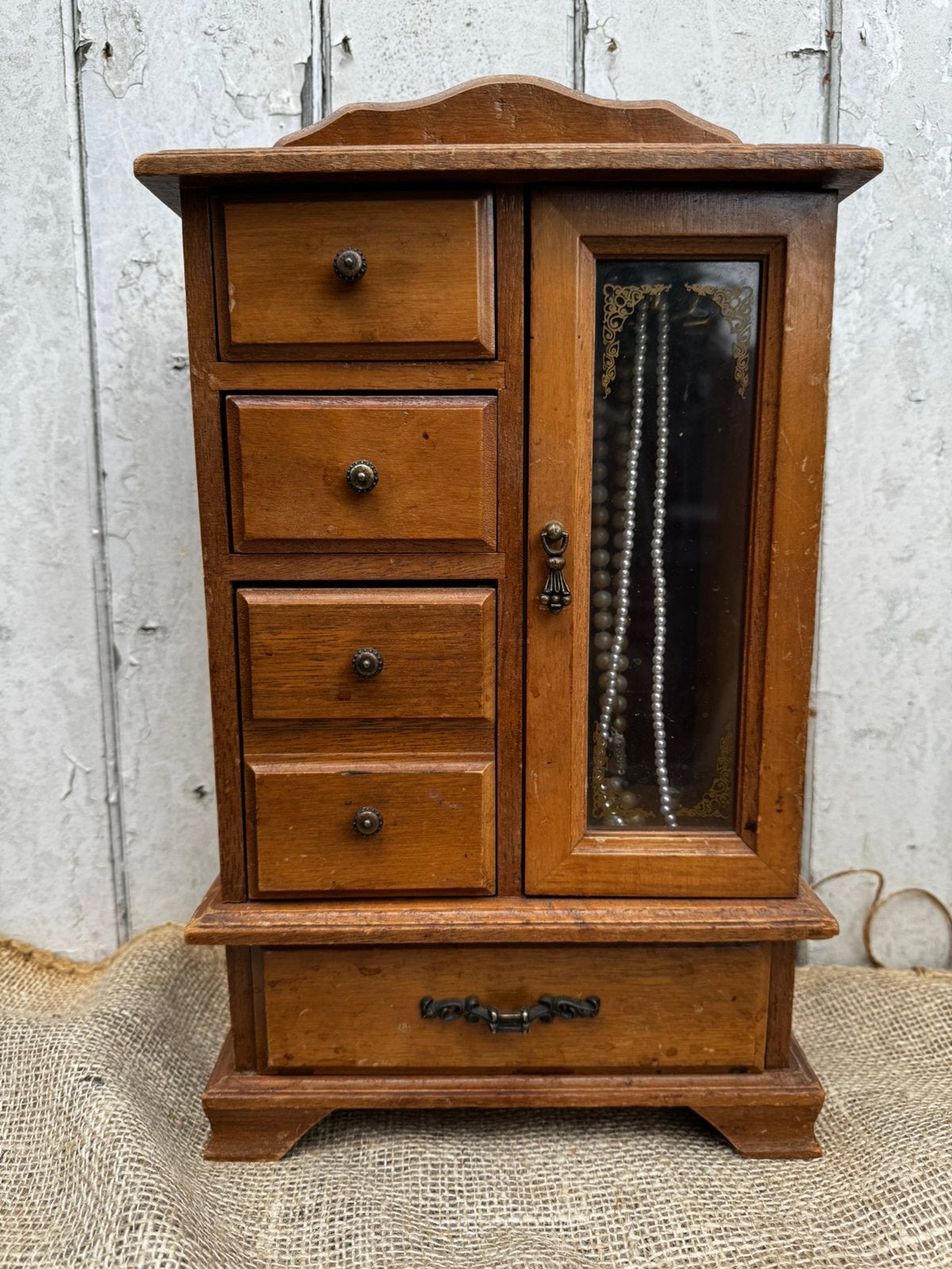 Vintage sieradenkastje hout, Ophalen of Verzenden