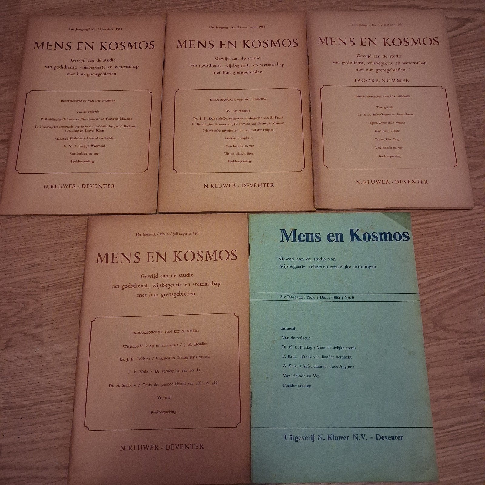 5 x Mens En Kosmos  uit 61 en 65, Antiek en Kunst, Ophalen of Verzenden