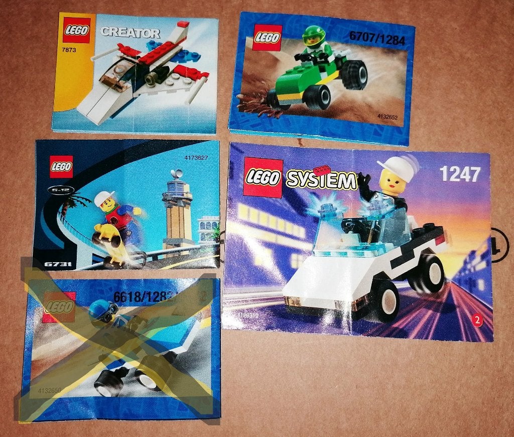 Lego sets 1247, 6707,6713, 7873. 4 Kleine sets in 1 koop, Gebruikt, Overige thema's, Verzenden, Lego