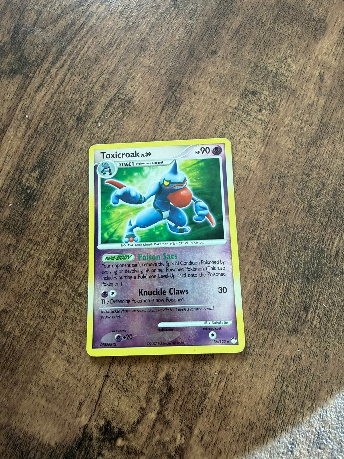 Pokemonkaart toxicroak, Hobby en Vrije tijd, Verzamelkaartspellen | Pokémon, Ophalen of Verzenden, Zo goed als nieuw