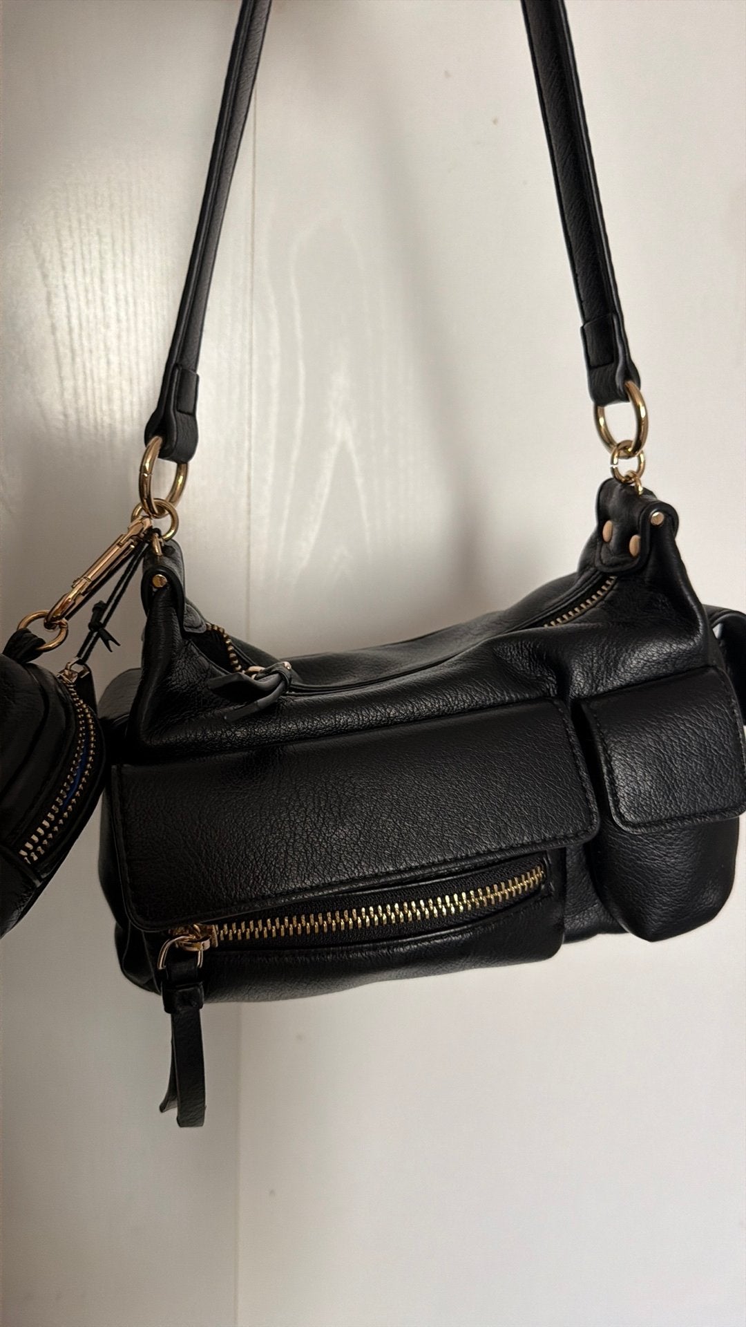 Zwart leer Zara tasje nieuw mooi sexy immitatieleer €40, Ophalen of Verzenden, Nieuw, Zwart, Schoudertasje