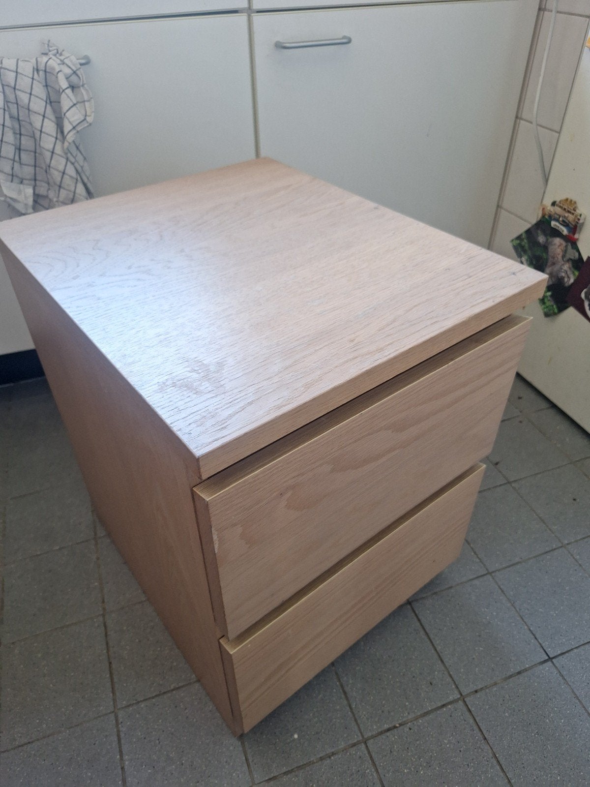 ikea Malm nachtkastje lichtbruin, Ophalen, Gebruikt, Minder dan 45 cm, Minder dan 55 cm