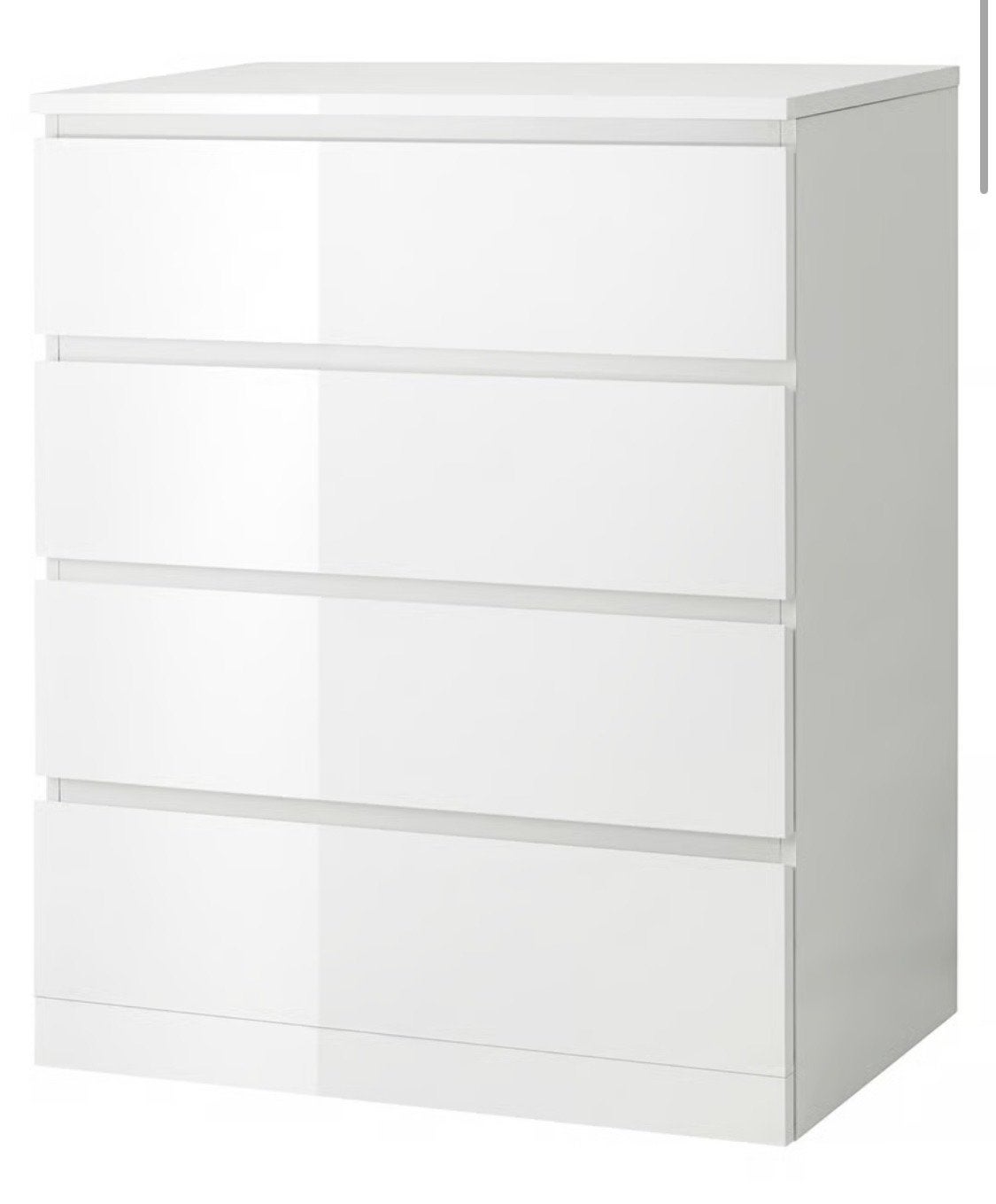 IKEA MALM ladekast wit, 4 lades, Gebruikt, 100 tot 150 cm, 3 of 4 laden, 25 tot 50 cm