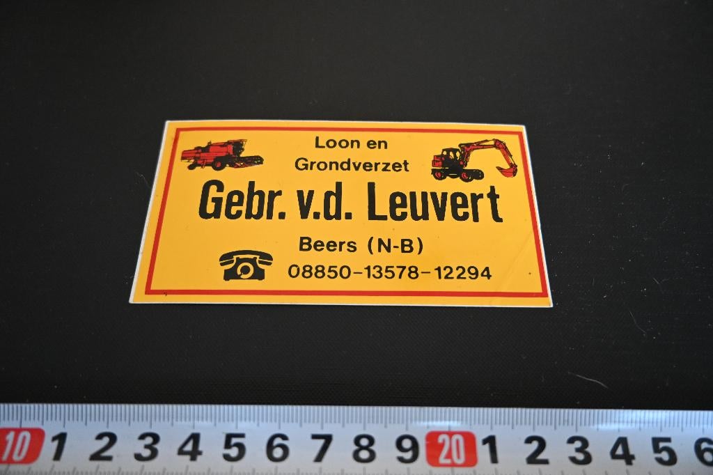 sticker Beers (NB) Gebr. v.d. Leuvert Loon en Grondverzet, Ophalen, Zo goed als nieuw, Sticker
