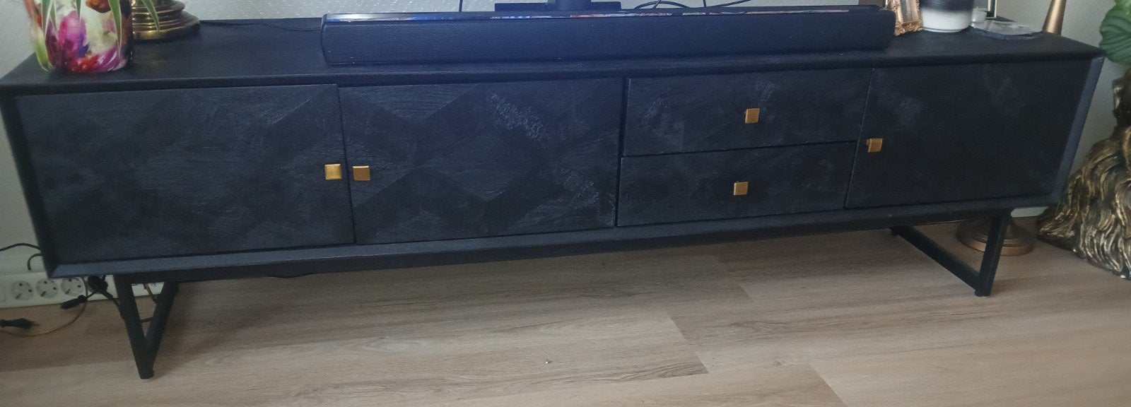 tv meubel met veel opberg ruimte, Ophalen, Met lade(s), 150 tot 200 cm, 25 tot 50 cm