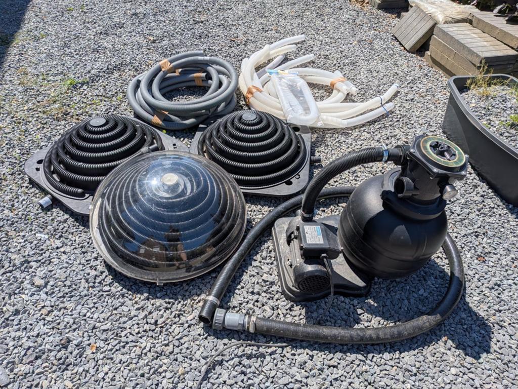 Zandfilter pomp incl 3 warmte collectoren, Ophalen