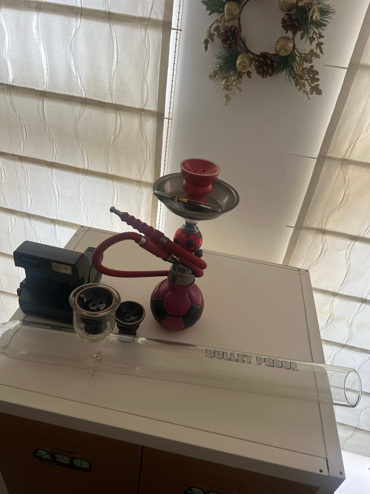 Polaroid ,Mini waterpijp met een grote pijp, 60 cm, Ophalen, Gebruikt, Polaroid