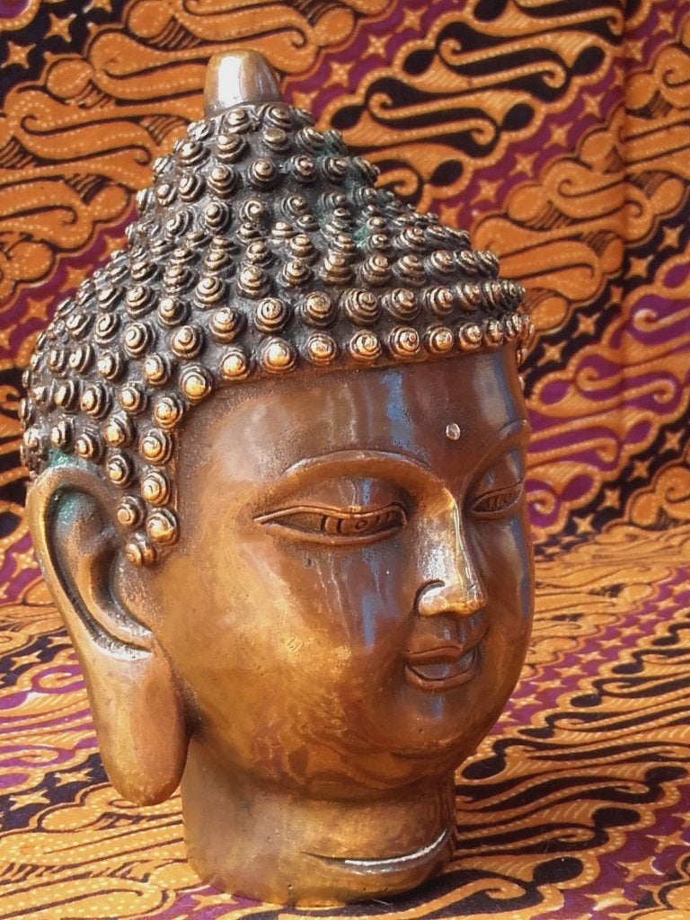 Mooi origineel oud Chinees brons hoofd van Boeddha 14 cm., Antiek en Kunst, Kunst | Niet-Westerse kunst, Ophalen of Verzenden