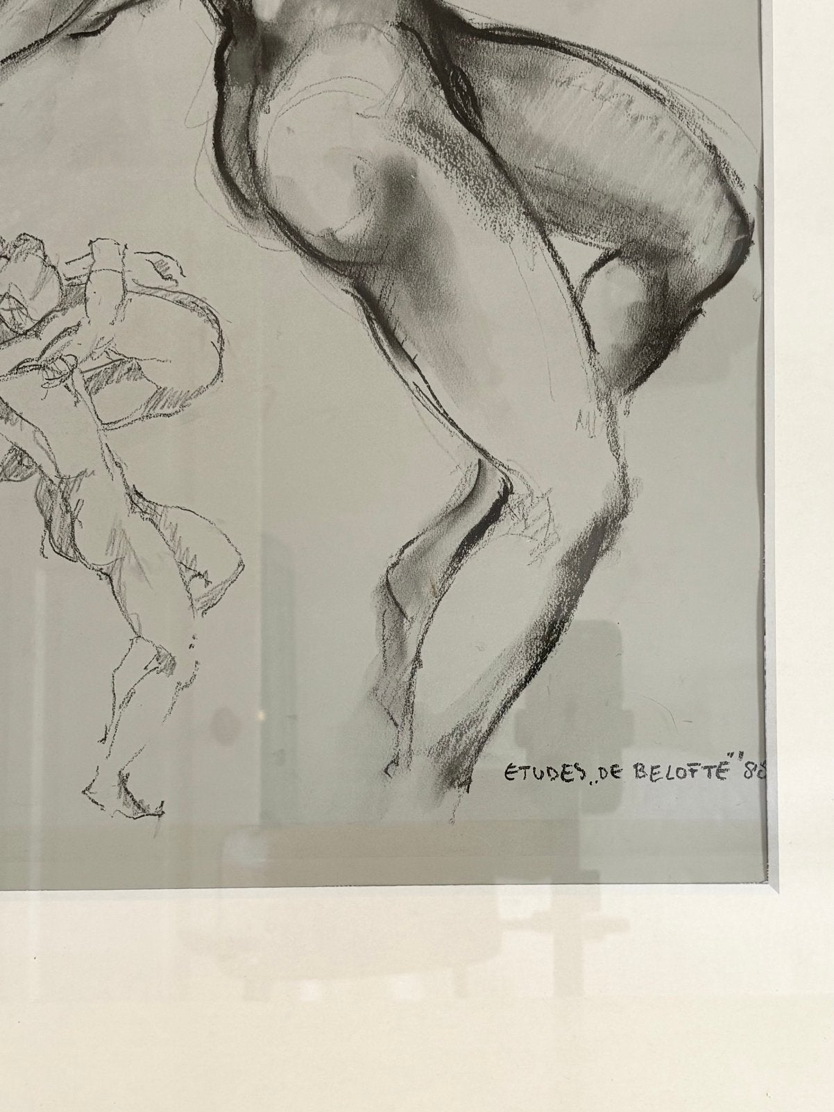 Kees Verkade, reproductie Études de Belotte ’88, ingelijst, Ophalen, Portret en Figuren, Ingelijst, Overige techniek