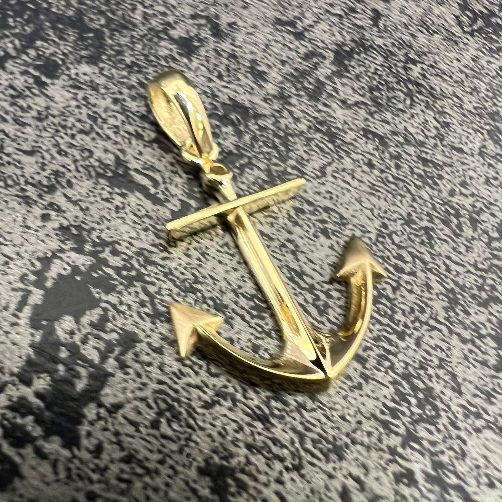 14 karaat gouden hanger anker kettinghanger, Ophalen of Verzenden, Nieuw, Goud, Kruis of Symbool