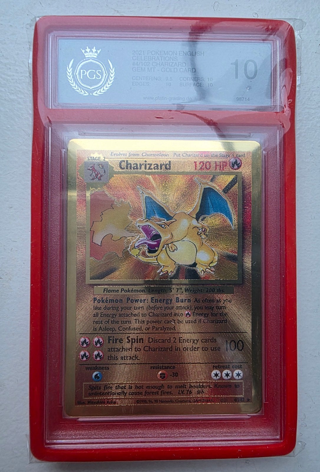 Metal charizard PGS.10, Ophalen of Verzenden, Nieuw, Losse kaart, Foil