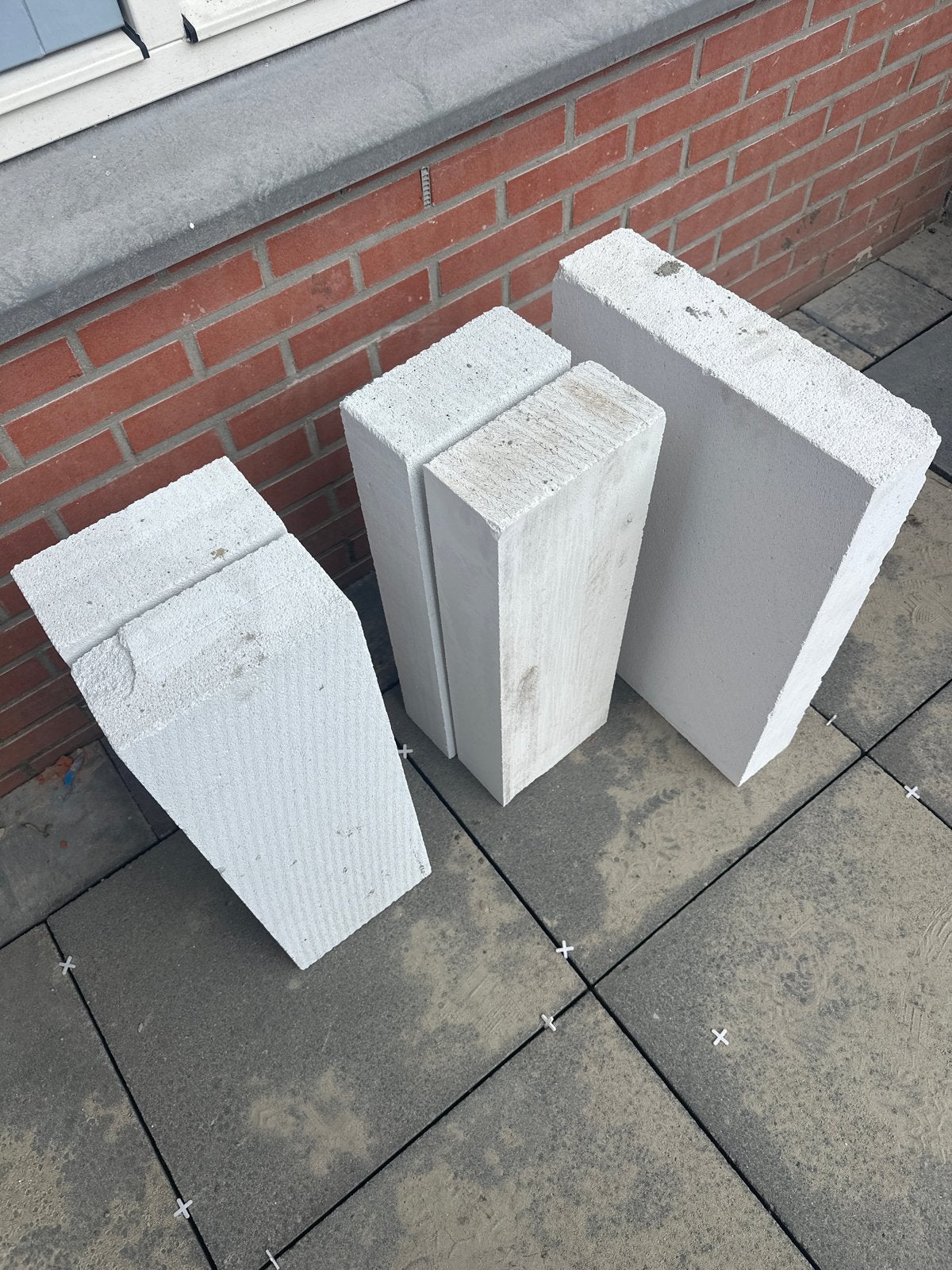 Cellenbeton blokken 10x20x60 cm (4 stuks), Ophalen, Nieuw, Beton