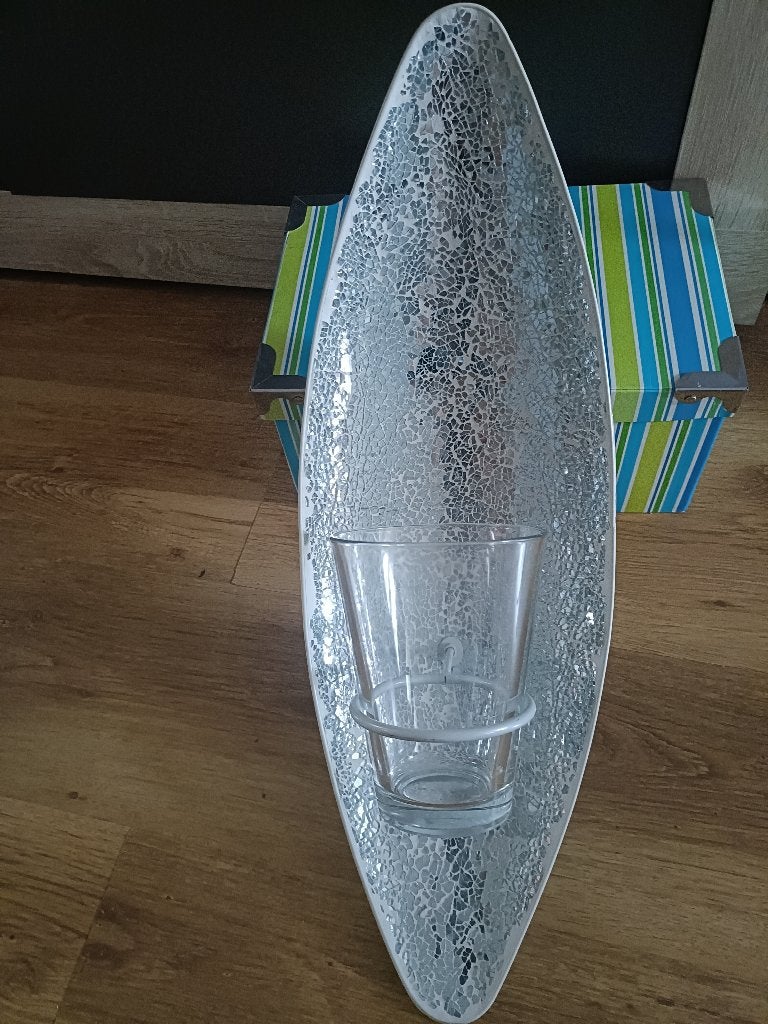 Wand kandelaar, Ophalen of Verzenden, 57 cm, Kandelaar, Glas