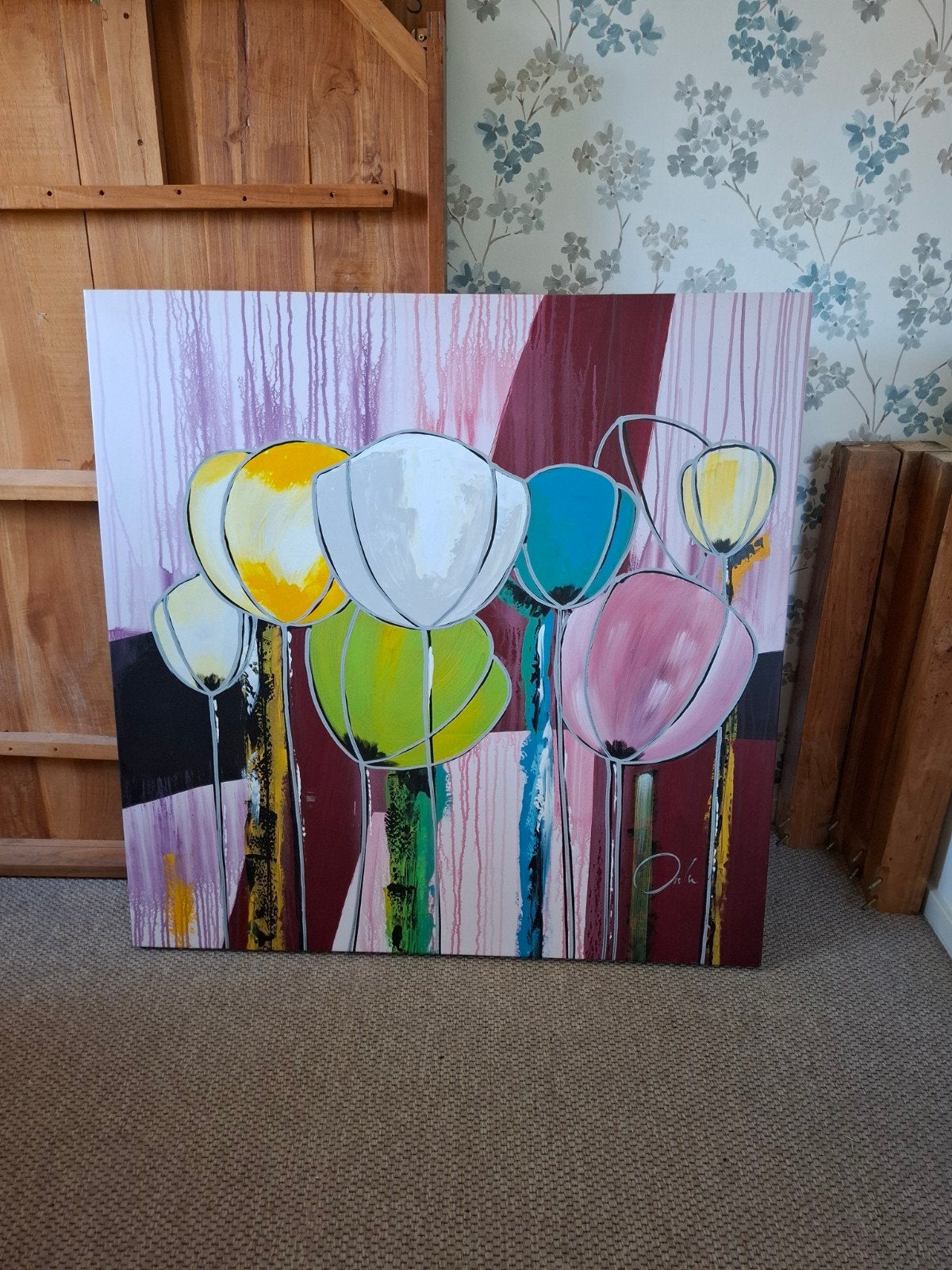 Tulpen schilderij canvas, Ophalen