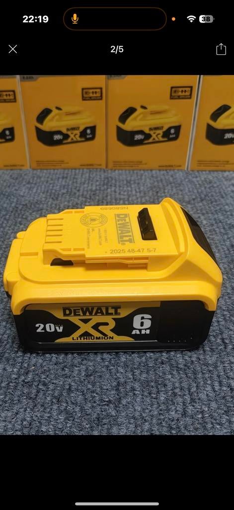 DeWalt Accu 20V 6Ah - Compatibel met 18V Gereedschap, Ophalen of Verzenden, Nieuw, Minder dan 400 watt, Overige typen